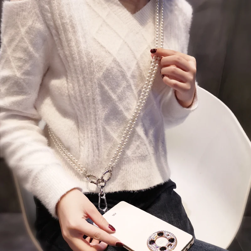 All-match Pearl Lanyard Crossbody Double Chain Pearl Lanyard Crossbody Necklace Lanyard Chain Phone Cover Lanyard Clip Universal
All-match Pearl Lanyard Crossbody Double Chain Pearl Lanyard Crossbody Necklace Lanyard Chain Phone Cover Lanyard Clip Universal