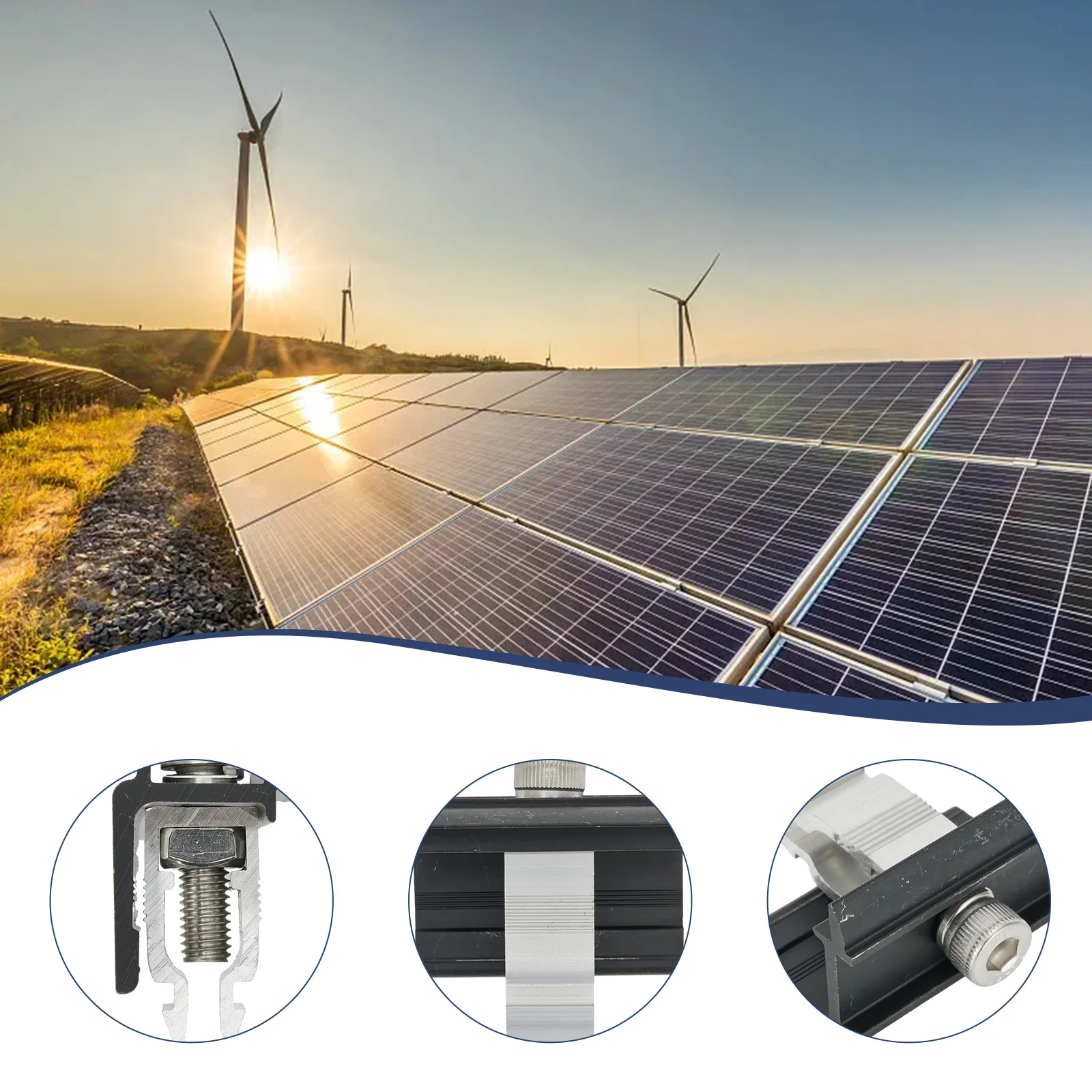 Solar Panel End Clamp Medium Clamp For House Roof RV Frame Module Fastening Mounting Accessories Universal Stainless Steel
Solar Panel End Clamp Medium Clamp For House Roof RV Frame Module Fastening Mounting Accessories Universal Stainless Steel