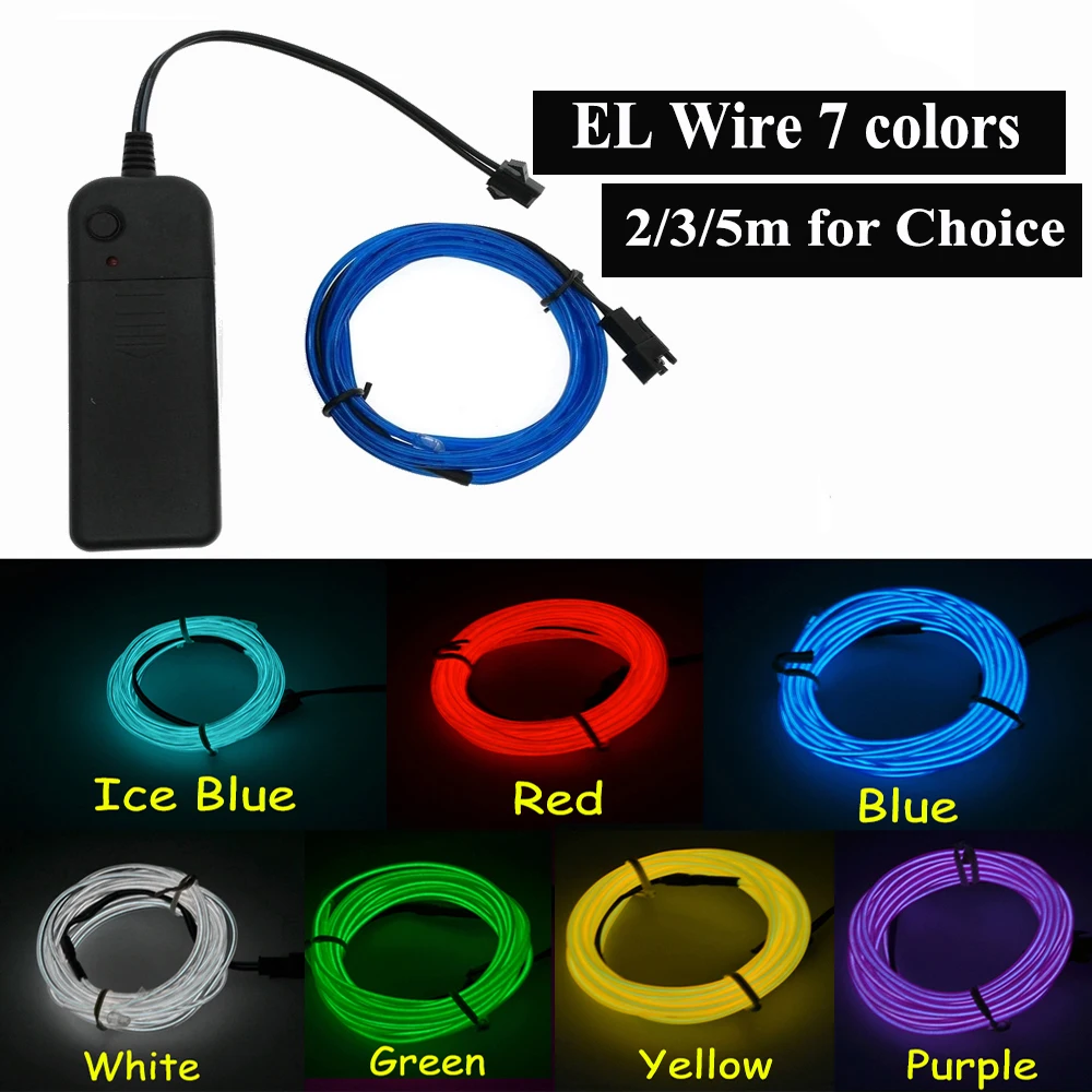 1/2/3/5M EL Wire Neon Led strip Glowing Strobing Car Interior lights Halloween Christmas Dance Party Decor Neon Lights
1/2/3/5M EL Wire Neon Led strip Glowing Strobing Car Interior lights Halloween Christmas Dance Party Decor Neon Lights