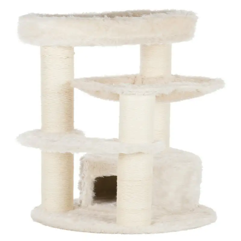 

Junior Jute & Plush 3-Level 39" Cat Tower with Scratching Posts and Condo, Cream