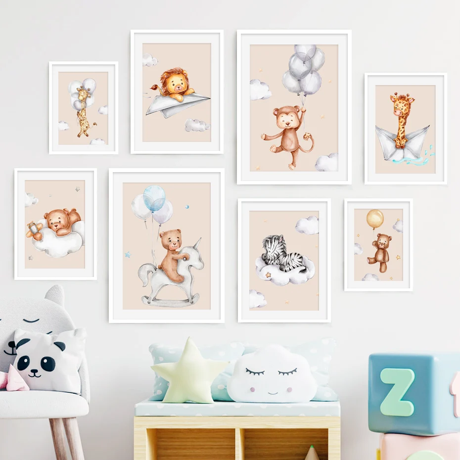 Bear Giraffe Lion Zebra Monkey Cloud Boho Wall Art Canvas Painting Nordic Posters And Prints Wall Pictures Baby Kids Room Decor|
Bear Giraffe Lion Zebra Monkey Cloud Boho Wall Art Canvas Painting Nordic Posters And Prints Wall Pictures Baby Kids Room Decor|