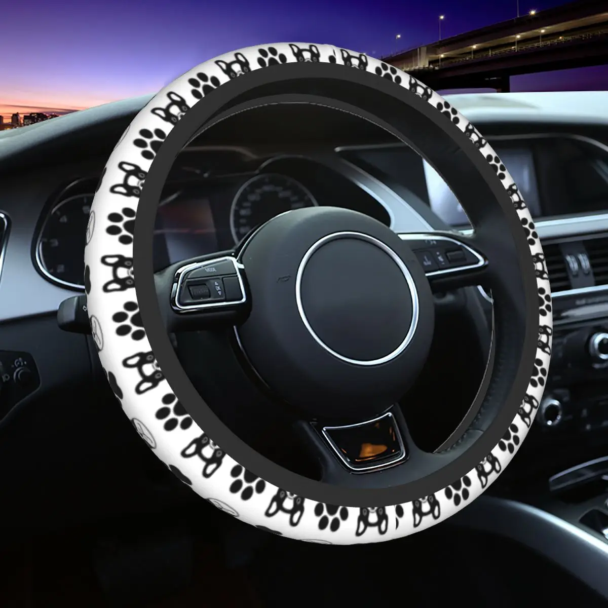 38cm Steering Wheel Covers French Bulldog Soft Dog Auto Decoration Fashion Steering-Wheel Accessories 
38cm Steering Wheel Covers French Bulldog Soft Dog Auto Decoration Fashion Steering-Wheel Accessories