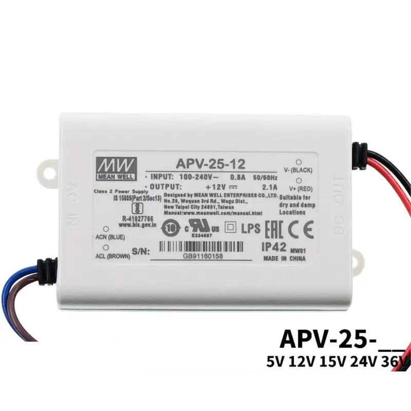 Switch power supply APV-25-5/12/15/24/36 v constant voltage LED lighting electronic screen subtitle screen 25w
Switch power supply APV-25-5/12/15/24/36 v constant voltage LED lighting electronic screen subtitle screen 25w