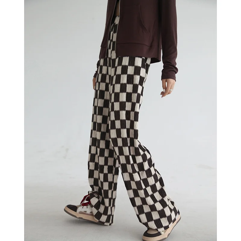 Women's Wide Leg Pants Winter Pants Vertical Chessboard Loose Straight Casual Pants FOREST
Women's Wide Leg Pants Winter Pants Vertical Chessboard Loose Straight Casual Pants FOREST