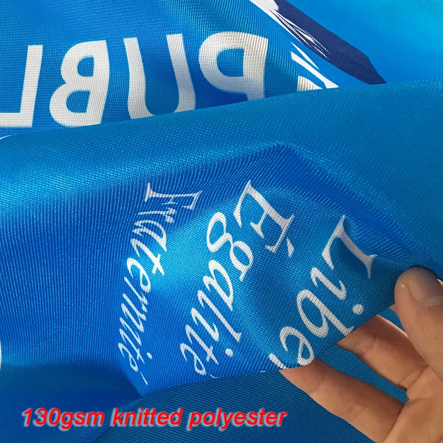 Custom Double Sided Print 130gsm Knitted Polyester Fabric Flag Banner, High Quality Flying Flag, Advertising Flag Event Banner
Custom Double Sided Print 130gsm Knitted Polyester Fabric Flag Banner, High Quality Flying Flag, Advertising Flag Event Banner
