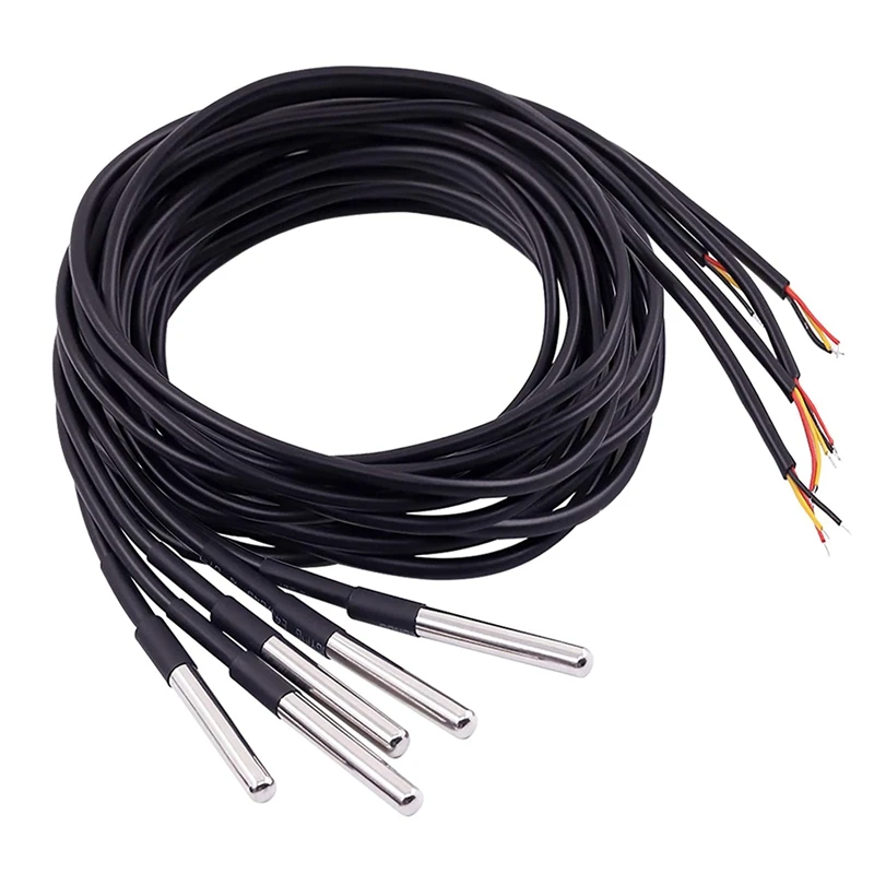 15 Pcs DS18B20 /9.8Ft Digital Temperature Thermal Cable Waterproof Probe Sensor -55 Celsius To +125 Celsius
15 Pcs DS18B20 /9.8Ft Digital Temperature Thermal Cable Waterproof Probe Sensor -55 Celsius To +125 Celsius
