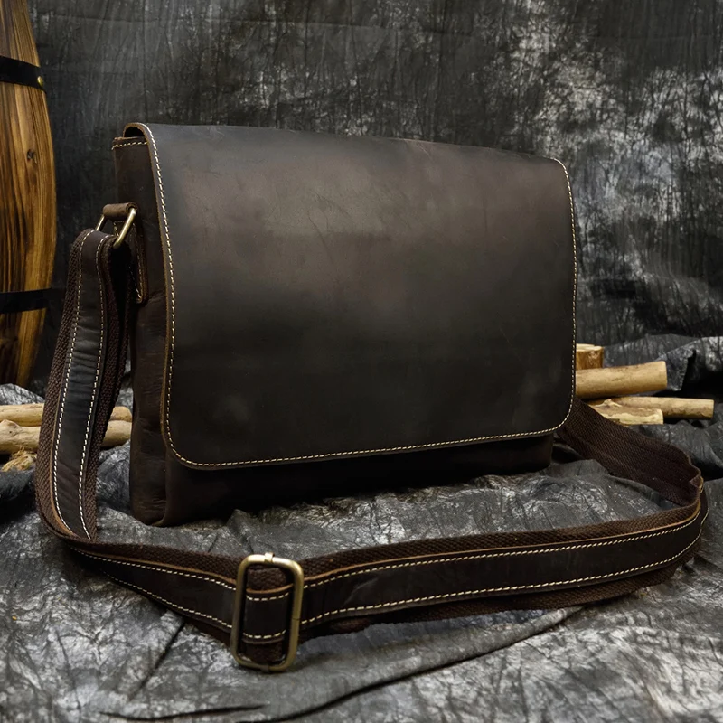 Vintage Shoulder Cowhide Magnetic Crazy Men's Bag Leather Messenger Laptop Leather Crossbody Flap Bag Horse Genuine Bag
Vintage Shoulder Cowhide Magnetic Crazy Men's Bag Leather Messenger Laptop Leather Crossbody Flap Bag Horse Genuine Bag