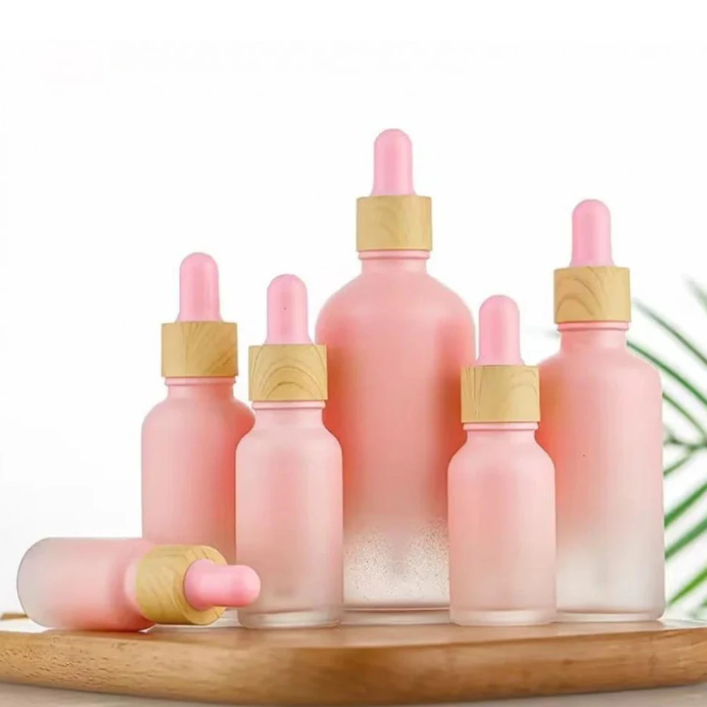 

Graduated Pink Essential Oil Dropper Bottle Empty Glass Cosmetic Dispensing Bottle Wholesale 5ml /10ml/15ml/20ml/30ml/50ml/100ml