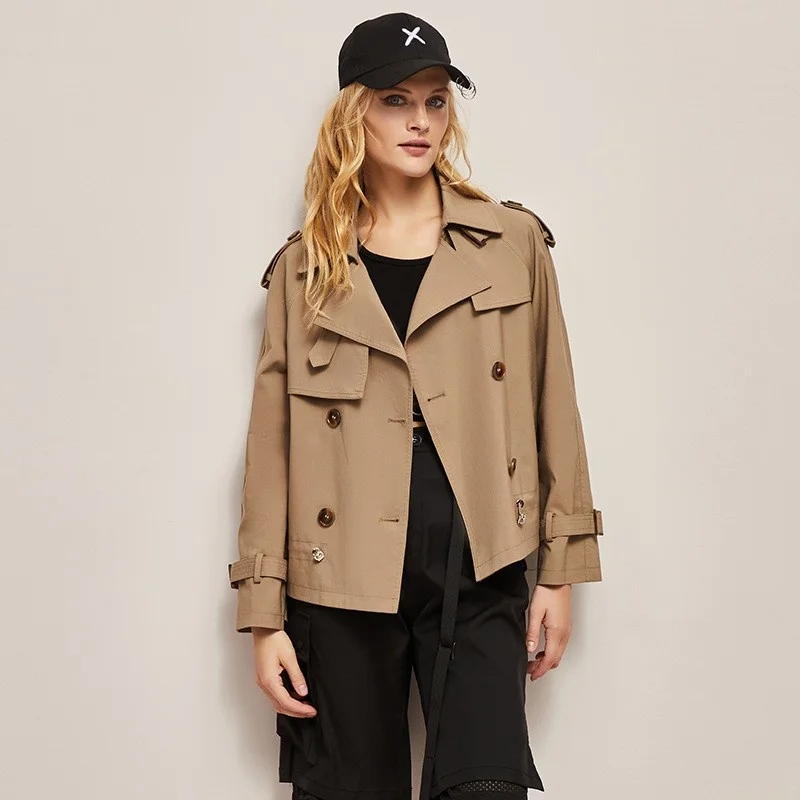 Trench coat Women's 2023 spring new double-breasted loose and thin Korean style short coat
Trench coat Women's 2023 spring new double-breasted loose and thin Korean style short coat
