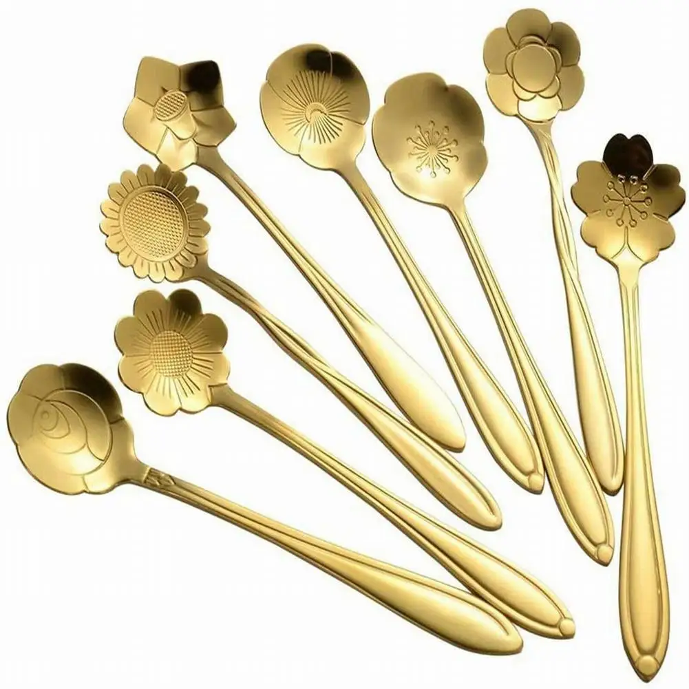 8PCS Stainless Steel Spoon Cherry Rose Gold Silver Scoop Coffee Spoon Teaspoons Kitchen Accessories Tableware Decoration
8PCS Stainless Steel Spoon Cherry Rose Gold Silver Scoop Coffee Spoon Teaspoons Kitchen Accessories Tableware Decoration