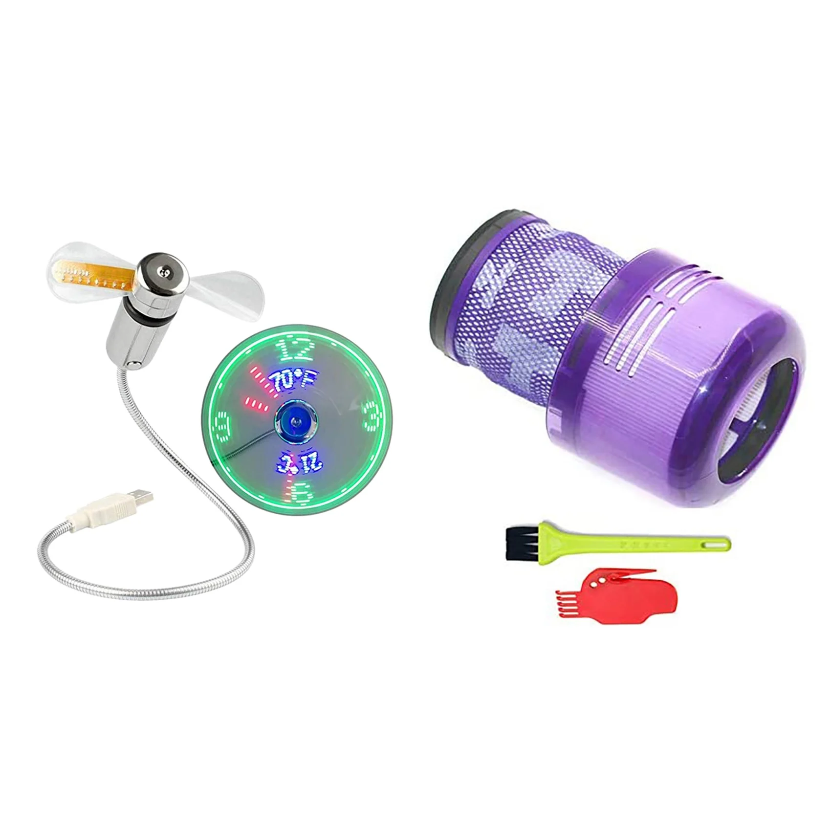 USB Fans Time and Temperature Display Creative 3 Pack with Filters for Dyson V11 Replacements Part Vacuum Filter Kit
USB Fans Time and Temperature Display Creative 3 Pack with Filters for Dyson V11 Replacements Part Vacuum Filter Kit