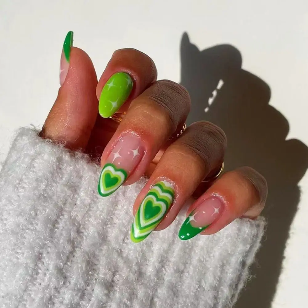 HEALLOR 24pcs Detachable DIY Full Cover False Nails Almond Fake Nails French Green Heart
HEALLOR 24pcs Detachable DIY Full Cover False Nails Almond Fake Nails French Green Heart