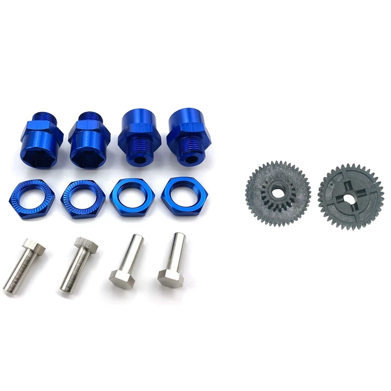 2 Set RC Car Part: 1 Set 12Mm Turn 17Mm Extension Wheel Hex Hub Adapter & 1 Set RC Car Transmission Gear 
2 Set RC Car Part: 1 Set 12Mm Turn 17Mm Extension Wheel Hex Hub Adapter & 1 Set RC Car Transmission Gear