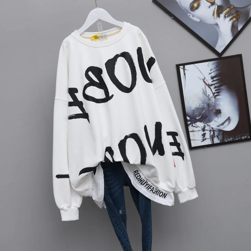 Letter Print Crewneck Sweatshirt Women Spring Coat Oversized Hoodies Fashion Korean Style Sweater Long Sleeve Tops Women
Letter Print Crewneck Sweatshirt Women Spring Coat Oversized Hoodies Fashion Korean Style Sweater Long Sleeve Tops Women