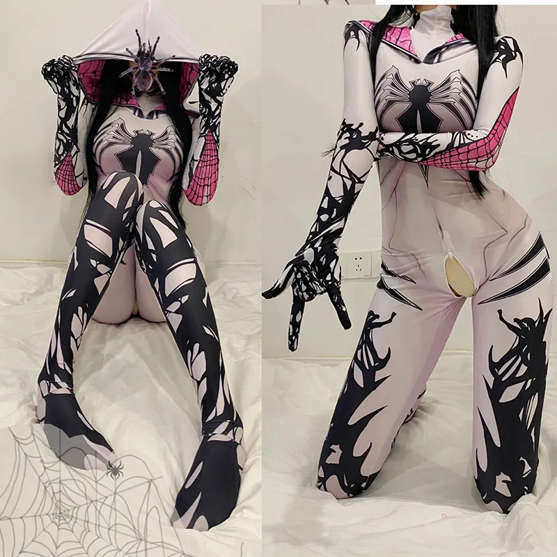 2022 New Cosplay Costume Sexy Bodysuits for Women Spandex Hoodie Spider Girl Cosplay Halloween Party Zipper Open Crotch Costumes
2022 New Cosplay Costume Sexy Bodysuits for Women Spandex Hoodie Spider Girl Cosplay Halloween Party Zipper Open Crotch Costumes