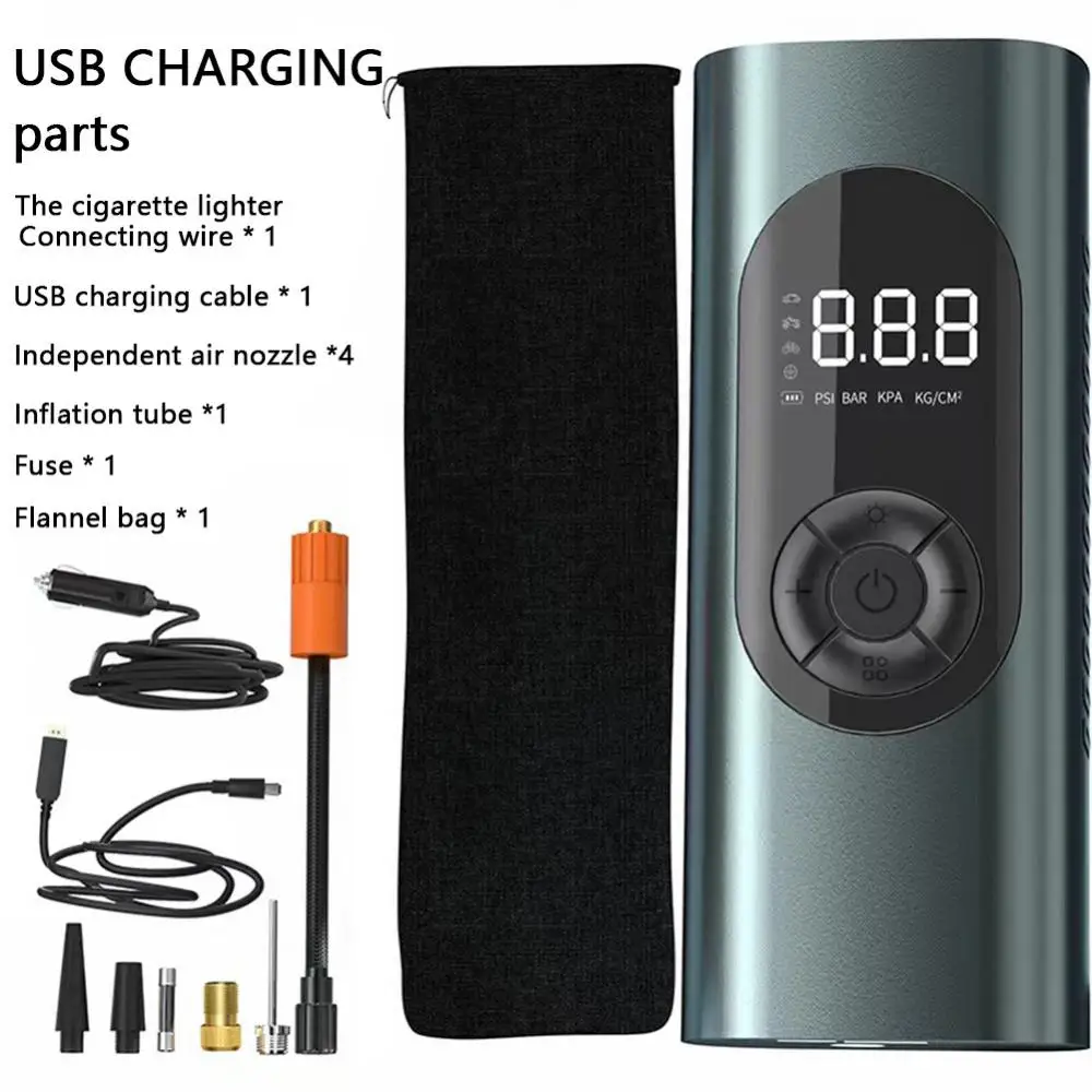 2000mah Air Pump With Digital Display Portable Wireless Air Compressor Air Pump With Led Lighting For Car Moto Bicycles Mini
2000mah Air Pump With Digital Display Portable Wireless Air Compressor Air Pump With Led Lighting For Car Moto Bicycles Mini