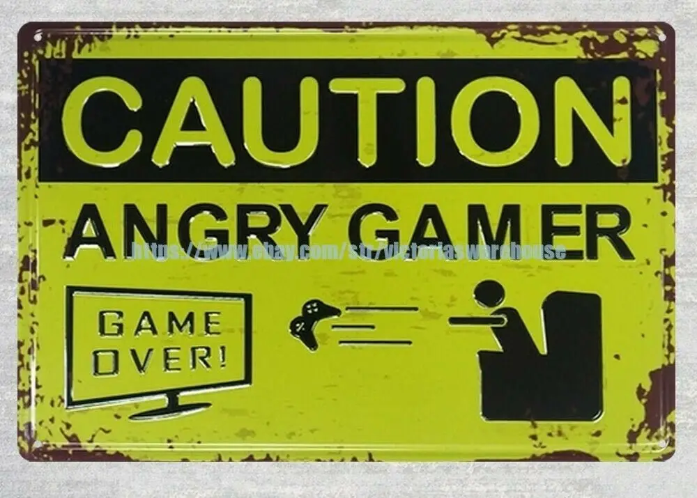 Внимание, злый геймер, металлический жестяной знак, Декоративный Настенный декор
Внимание, злый геймер, металлический жестяной знак, Декоративный Настенный декор