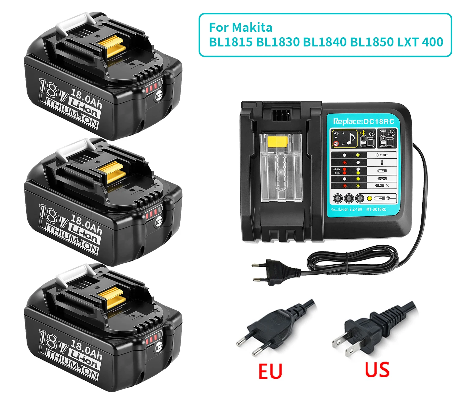 Rechargeable Electric Toolbattery Original Mutian 18V 18000mAh with LED Lithium-ion Replacement LXT BL1860B BL1860 BL1850 DTW285
Rechargeable Electric Toolbattery Original Mutian 18V 18000mAh with LED Lithium-ion Replacement LXT BL1860B BL1860 BL1850 DTW285
