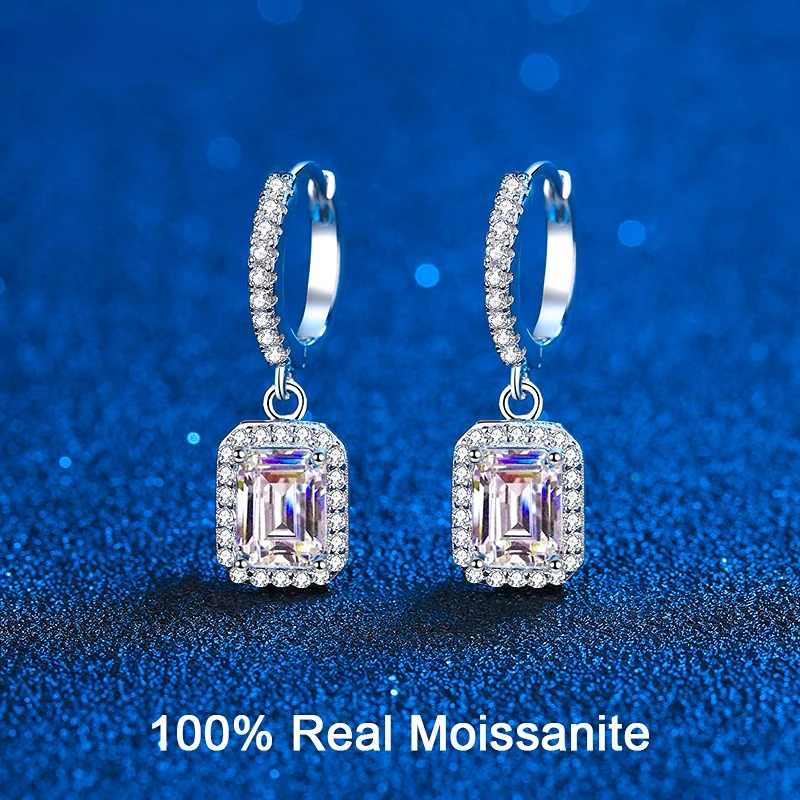 Radiant Cut Moissanite Hoop Sterling Silver Earring for Women Pass Diamond Test Emerald cut Lab Diamond Dangle Earrings Jewelry
Radiant Cut Moissanite Hoop Sterling Silver Earring for Women Pass Diamond Test Emerald cut Lab Diamond Dangle Earrings Jewelry