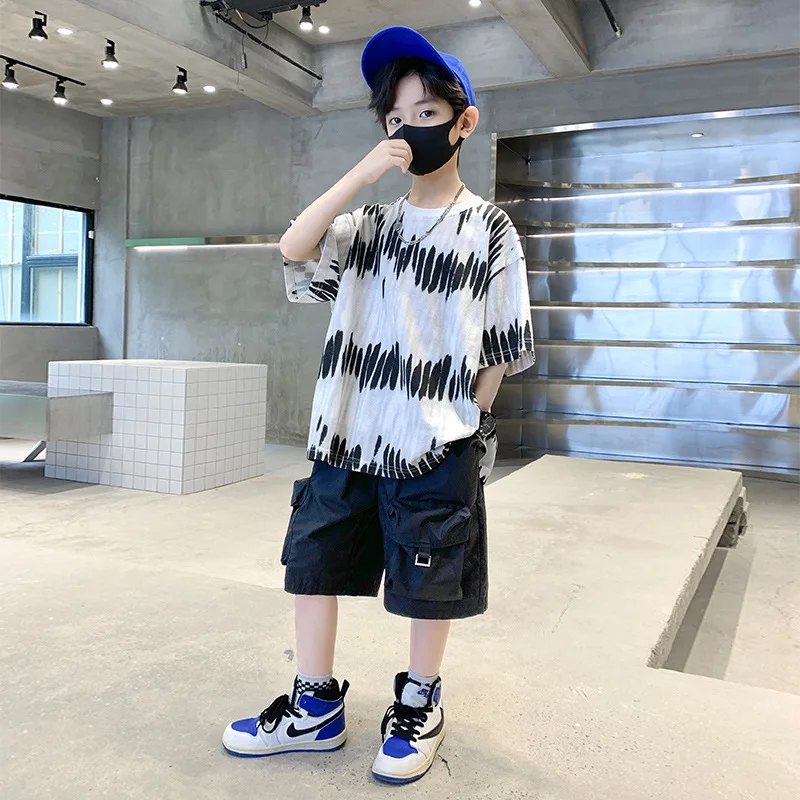 Summer Children Clothing Sets Fashion Tie-Dye Short Sleeve Tops+Shorts Teen Boys Sport Suit Kids Tracksuit 4 6 8 10 12 14 Years
Summer Children Clothing Sets Fashion Tie-Dye Short Sleeve Tops+Shorts Teen Boys Sport Suit Kids Tracksuit 4 6 8 10 12 14 Years