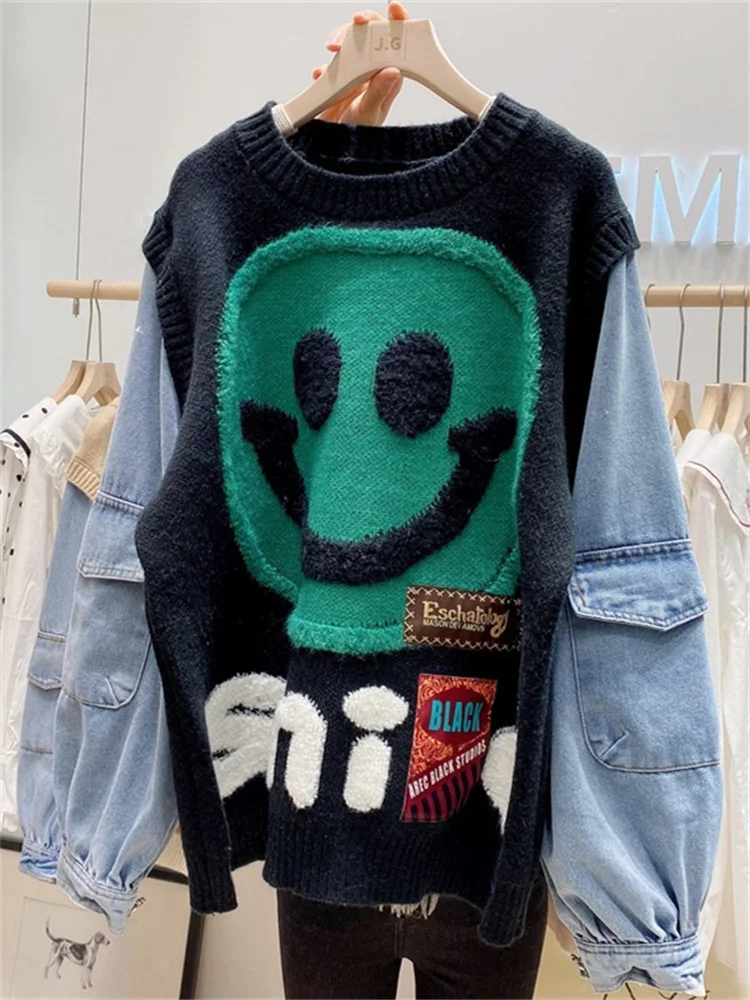 Wholesale Patchwork Winter Sweaters For Women Clothes Loose Top Long Sleeve graphics Knitting Green Black pullovers Streetwear
Wholesale Patchwork Winter Sweaters For Women Clothes Loose Top Long Sleeve graphics Knitting Green Black pullovers Streetwear