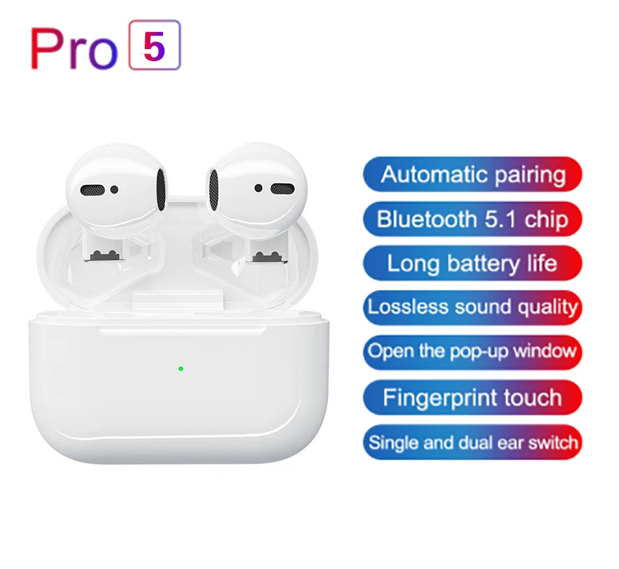Pro 5s Bluetooth Wireless Headphoens New Mini Earpoddings Wireless Headset Noise Cancelling Handsfree Rename With Charging Box
Pro 5s Bluetooth Wireless Headphoens New Mini Earpoddings Wireless Headset Noise Cancelling Handsfree Rename With Charging Box