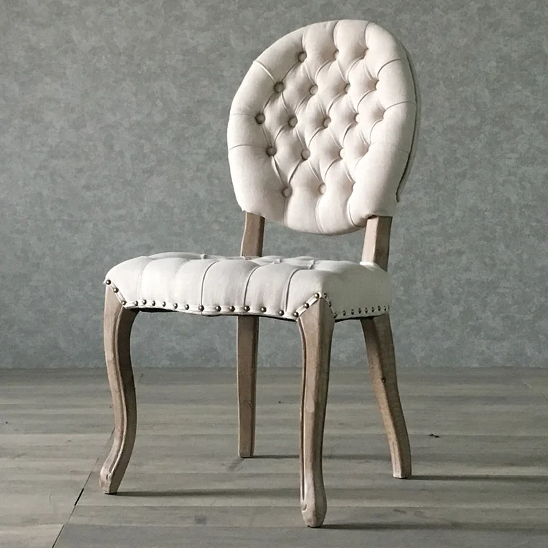 French chair classical dining chair round back pull buckle American Vintage Home Club Nail leisure chair
French chair classical dining chair round back pull buckle American Vintage Home Club Nail leisure chair