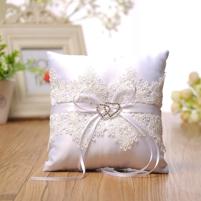 

Ivory Wedding Ring Pillow Ring Cushion with Lace Flower Ring Bearer for Beach Wedding, Wedding Ceremony