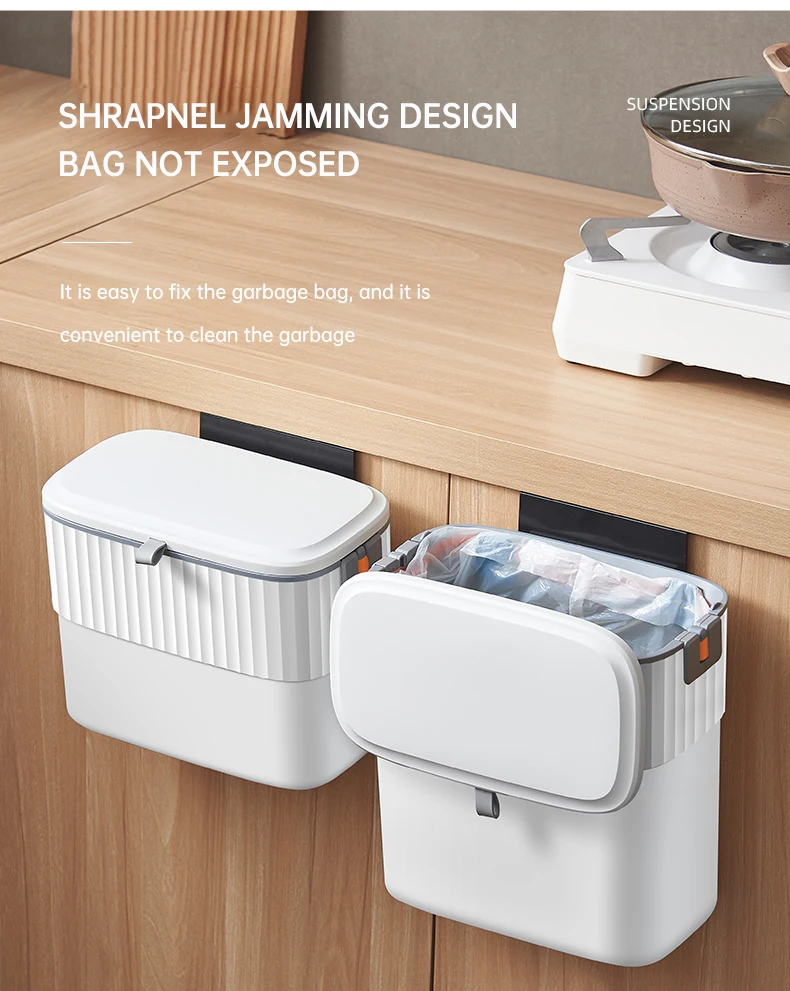 7/9L Hanging Trash Bin Kitchen Sliding Cover Trash Can Wall-Mounted Storage Bucket Punch-Free Wall Cabinet Household Garbage Bin
7/9L Hanging Trash Bin Kitchen Sliding Cover Trash Can Wall-Mounted Storage Bucket Punch-Free Wall Cabinet Household Garbage Bin