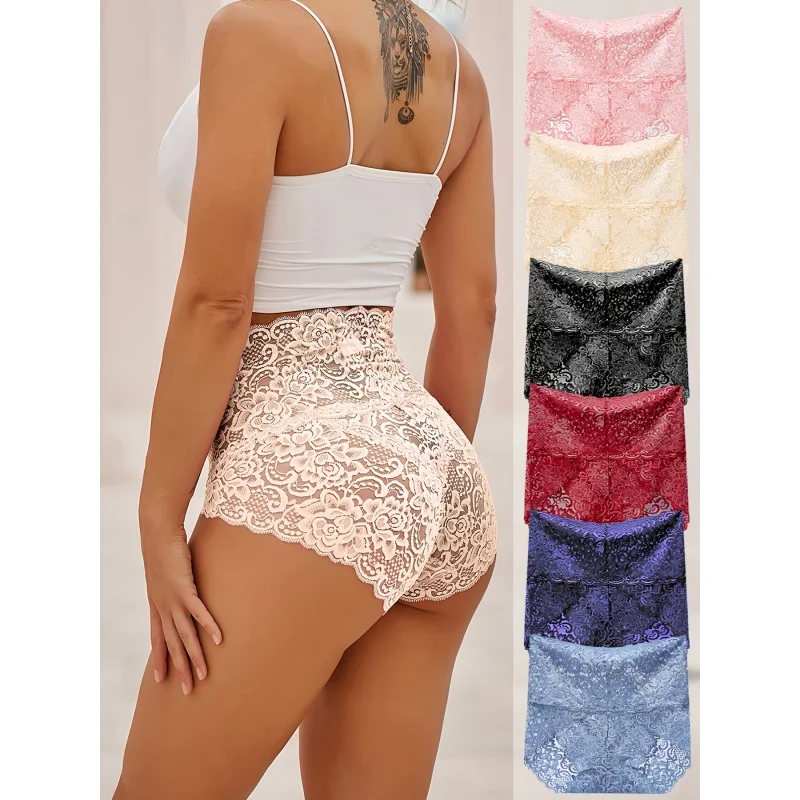 6 шт. пикантные кружевные Полупрозрачные трусики с высокой талией для женщин
6 шт. пикантные кружевные Полупрозрачные трусики с высокой талией для женщин