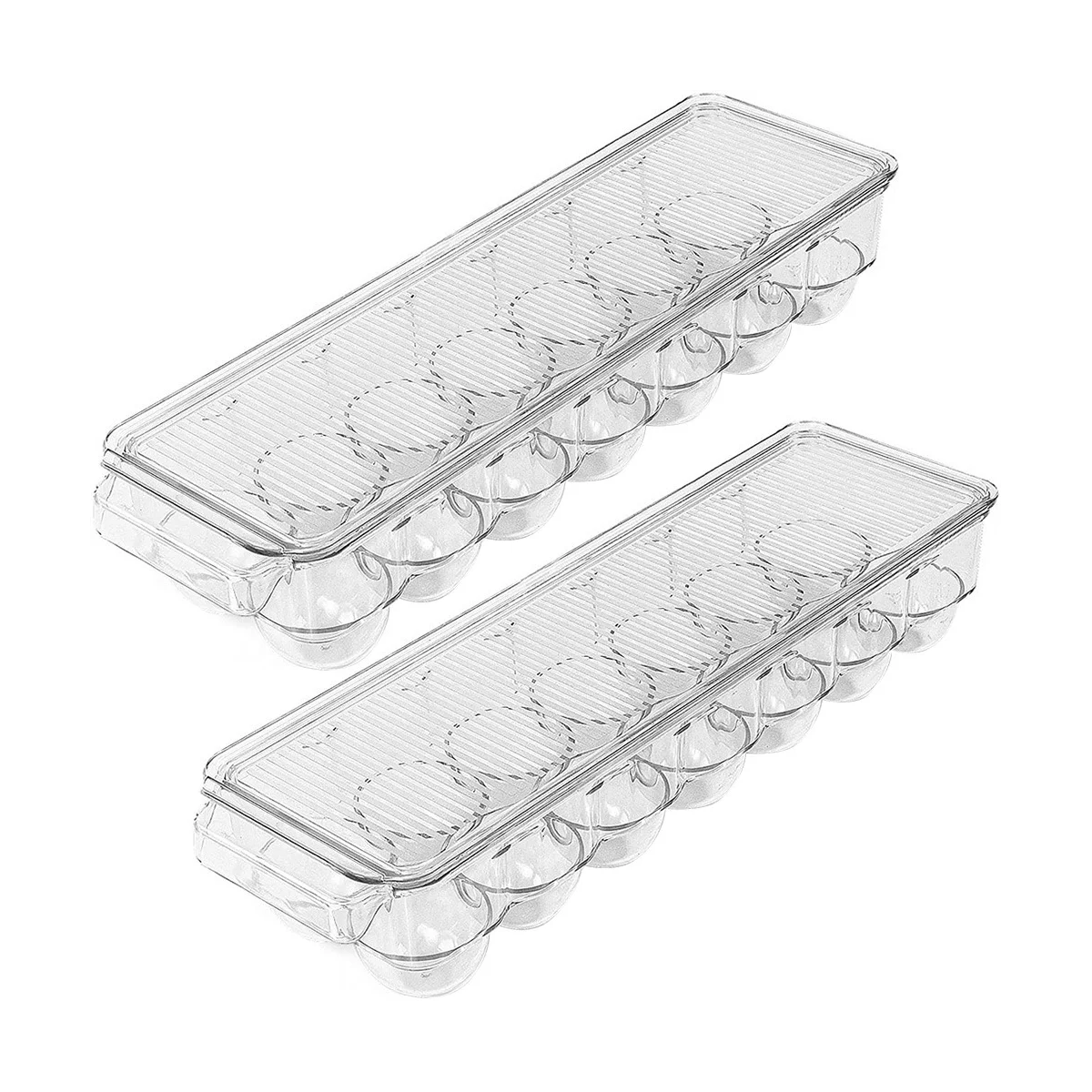 Egg Container 14 Egg Container with Lid & Handle, Egg Holder for Refrigerator, Egg Storage & Egg Tray (Clear, Pack of 2)
Egg Container 14 Egg Container with Lid & Handle, Egg Holder for Refrigerator, Egg Storage & Egg Tray (Clear, Pack of 2)