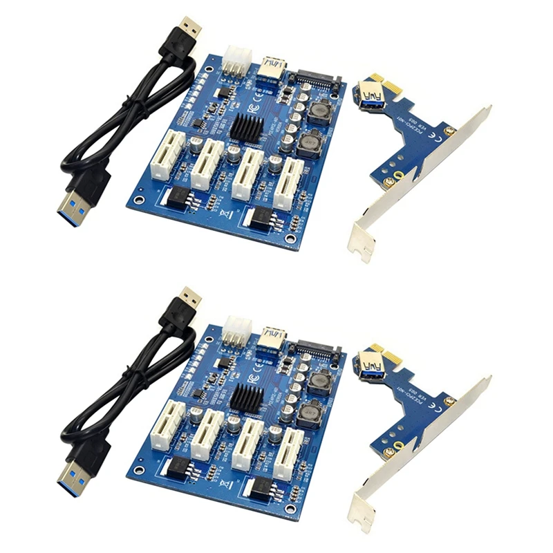 2X Expansion Kit PCI-E X1 To 4PCI-E X16 1 To 4 Port PCI Express Switch Multiplier HUB SATA USB Riser Card For BTC Mining
2X Expansion Kit PCI-E X1 To 4PCI-E X16 1 To 4 Port PCI Express Switch Multiplier HUB SATA USB Riser Card For BTC Mining