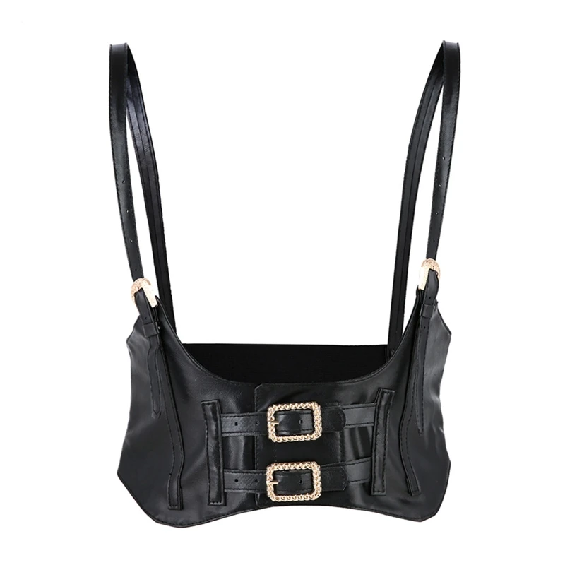 Punk Women Top Corset with Adjustable Belt Woman Solid Color Lift Up Masquerade Party Crop Black Color Slim Wrap Top 
Punk Women Top Corset with Adjustable Belt Woman Solid Color Lift Up Masquerade Party Crop Black Color Slim Wrap Top