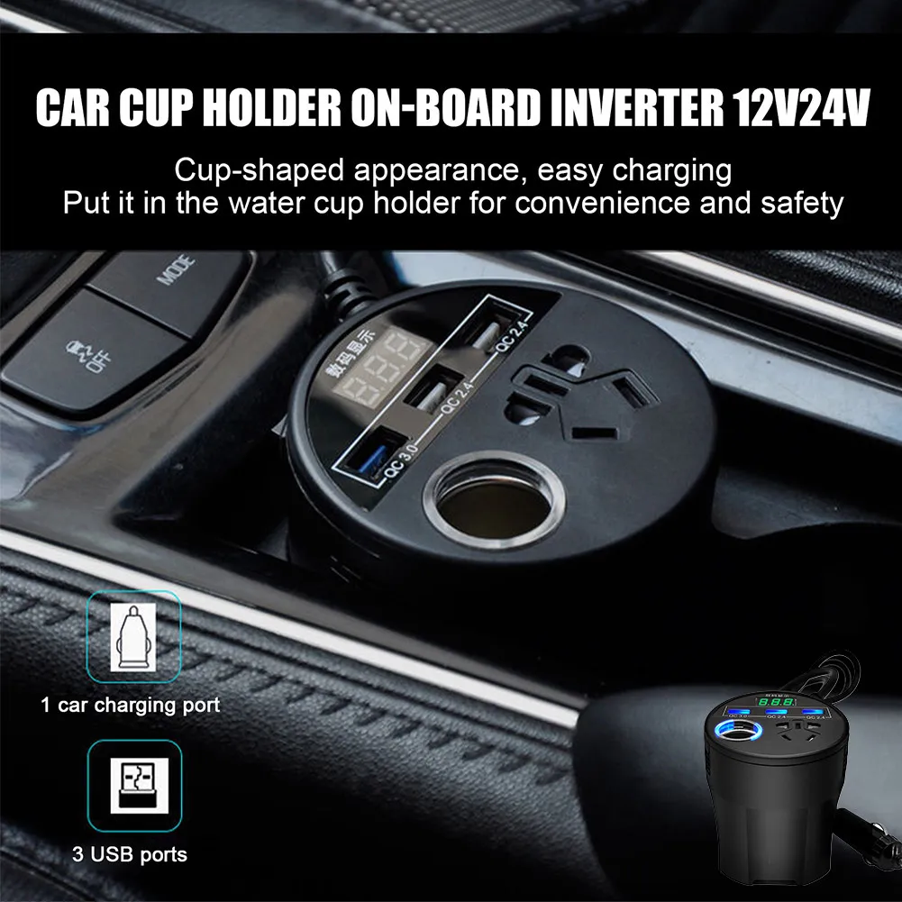 150W Car Power Inverter DC 12V To AC 220V Automotive 110V Digital Voltage Transformer 3 USB Ports 2 AC Sockets Car Accessories
150W Car Power Inverter DC 12V To AC 220V Automotive 110V Digital Voltage Transformer 3 USB Ports 2 AC Sockets Car Accessories