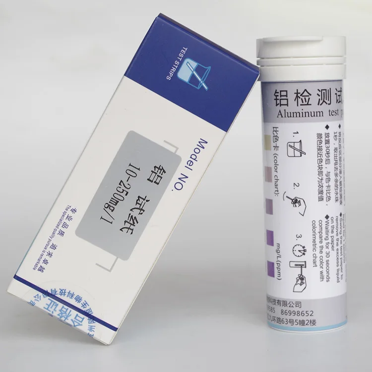 Heavy metal aluminum ion concentration rapid test strip rapid analysis kit aluminum test paper reagent
Heavy metal aluminum ion concentration rapid test strip rapid analysis kit aluminum test paper reagent