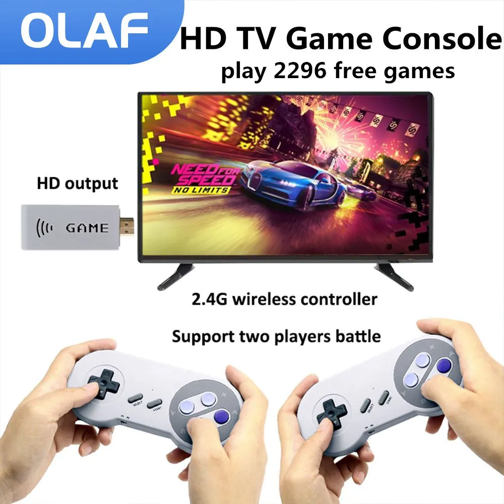 

Olaf Video Game Console Wireless Console Game Stick Retro Game Consolador for SFC / SNES / TV Dual Gamepads 4K 2000 plus Games