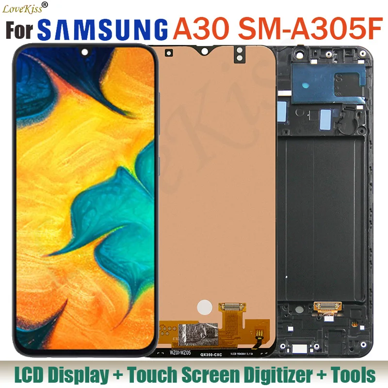 LCD For Samsung Galaxy A30 A305F A305FN A305G LCD Display Touch Screen Digitizer Front Panel Sensor Frame Assembly Replacement
LCD For Samsung Galaxy A30 A305F A305FN A305G LCD Display Touch Screen Digitizer Front Panel Sensor Frame Assembly Replacement