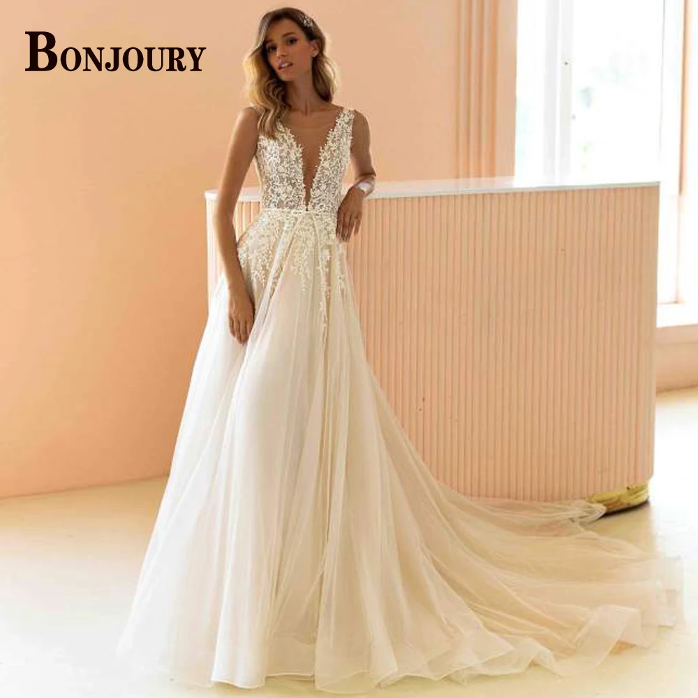 BONJOURY Fashionable Wedding Dresses Aline For Women Appliques 2023 Bride Zipper SCOOP Backless Vestido De Novia Custom-Made
BONJOURY Fashionable Wedding Dresses Aline For Women Appliques 2023 Bride Zipper SCOOP Backless Vestido De Novia Custom-Made