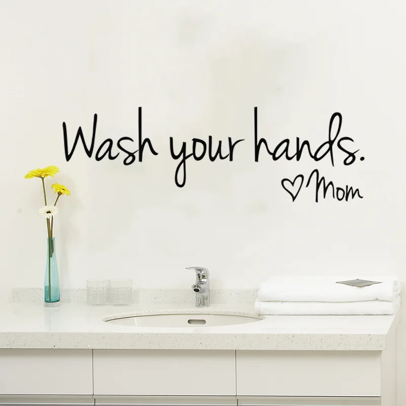 Slogan Graphic Wall Sticker, WASH YOUR HANDS Pattern,Black Adhesive Slogan Wall Decal For Home
Slogan Graphic Wall Sticker, WASH YOUR HANDS Pattern,Black Adhesive Slogan Wall Decal For Home