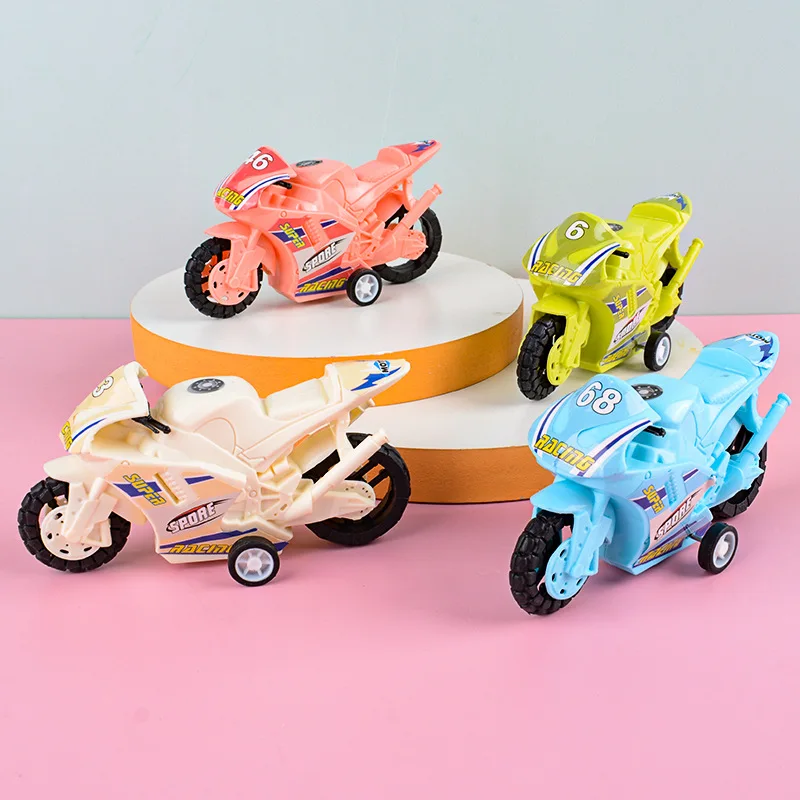 

Забавная пластиковая Миниатюрная модель моторного велосипеда, головоломка, игрушечные автомобили, модная Классическая Детская инерционная игрушка для мотоцикла, случайный выбор