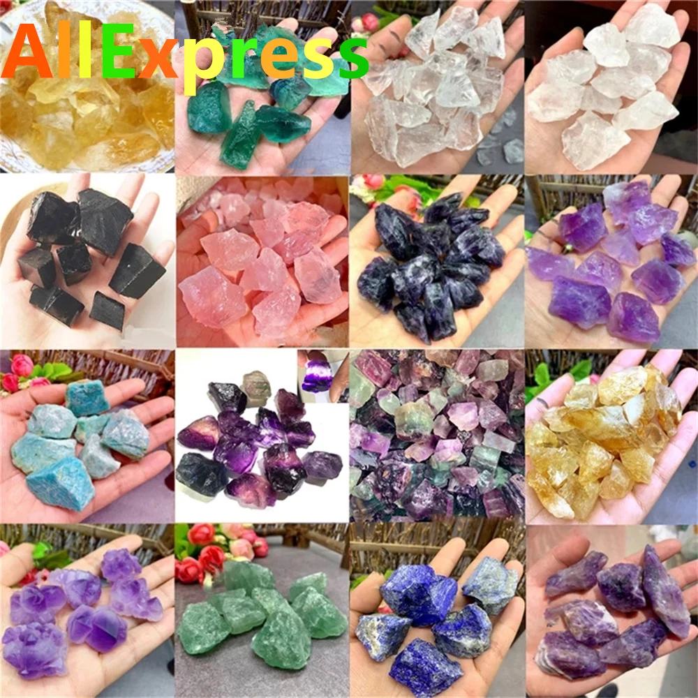 

Natural Crystal Stones Rare Raw Obsidian Amethyst Fluorite Gemstone Mineral Rock Specimen Reiki Healing DIY Rough Stone Collect