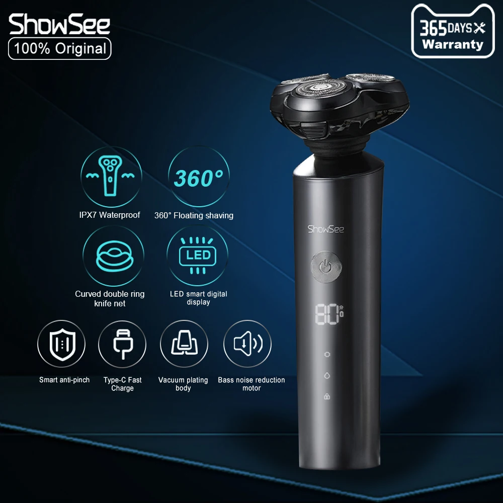 

Youpin Showsee Electric Shaver for Men F305 Barber Razor Beard Trimmer Portable Rechargeable Washable Shaving Machine Wet Dry