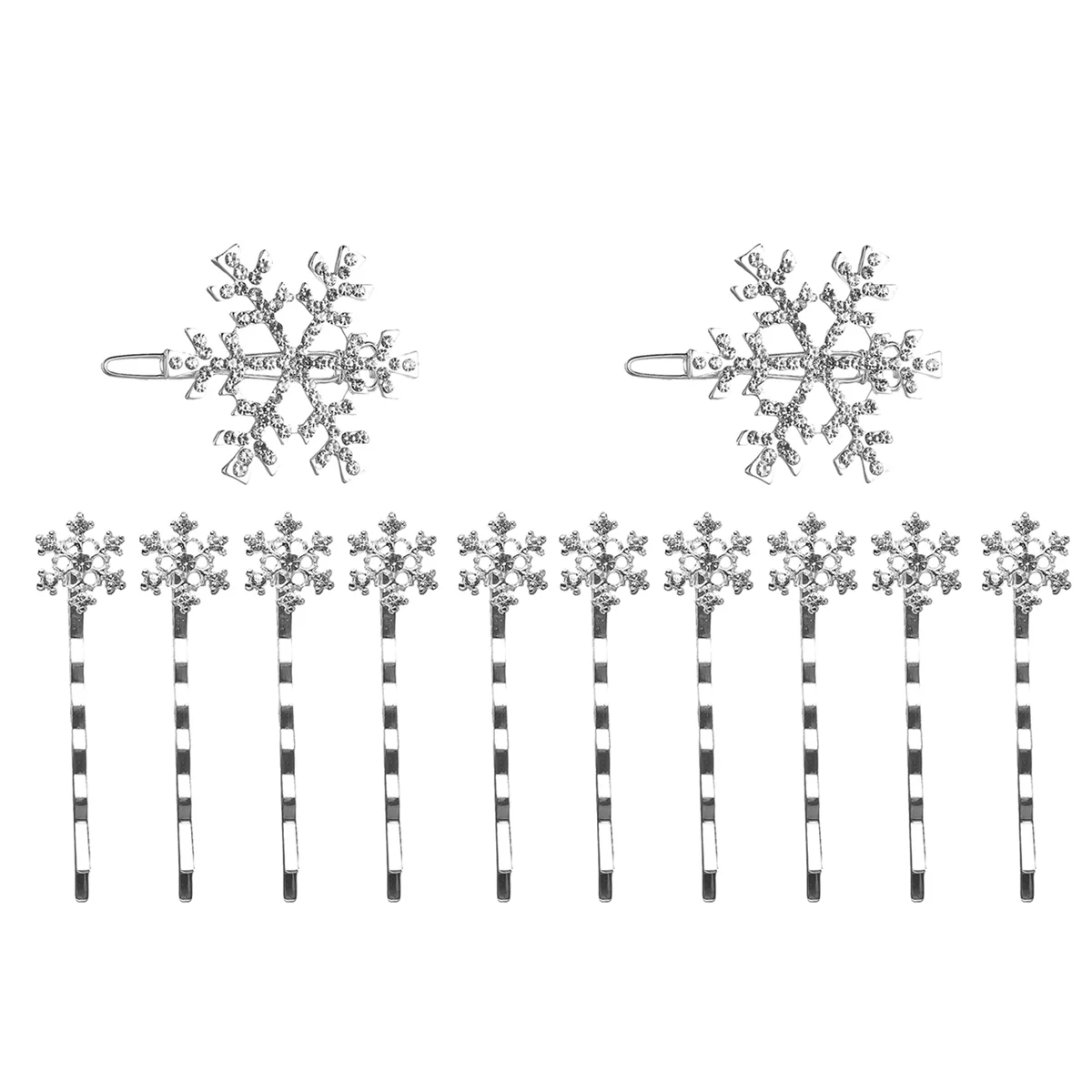 

12pcs Snowflake Hair Clips Women Hairpins Alloy Bobby Winter Hair Barrettes for Outdoor Shopping Travel