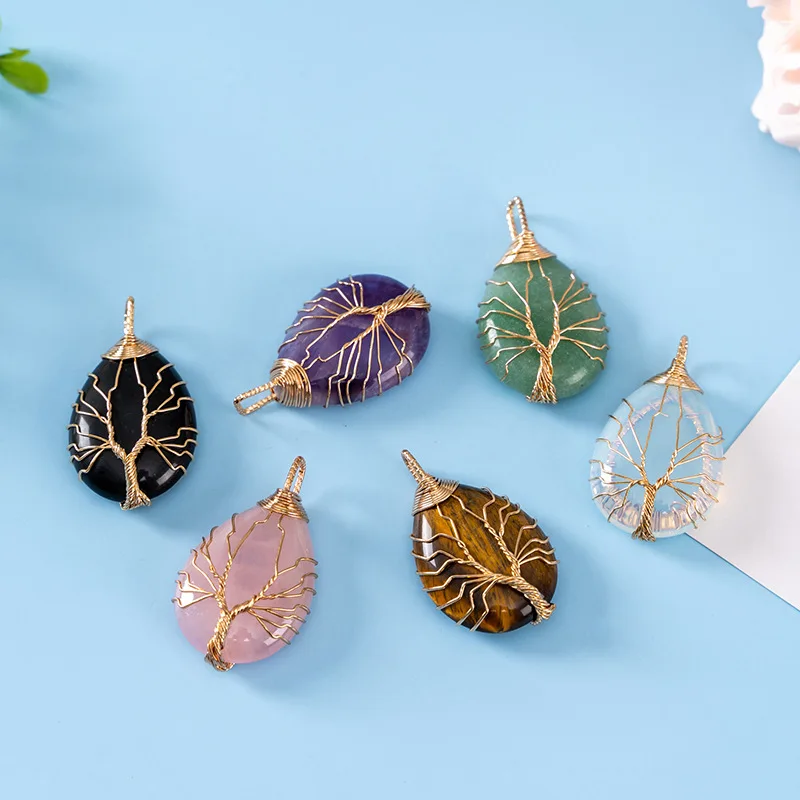 Trendy Semi-precious Stones Pendant For Women Men Copper Wire Wrap Natural Crystal Water Drop Dangle Genuine Quartz Gem Jewelry
Trendy Semi-precious Stones Pendant For Women Men Copper Wire Wrap Natural Crystal Water Drop Dangle Genuine Quartz Gem Jewelry