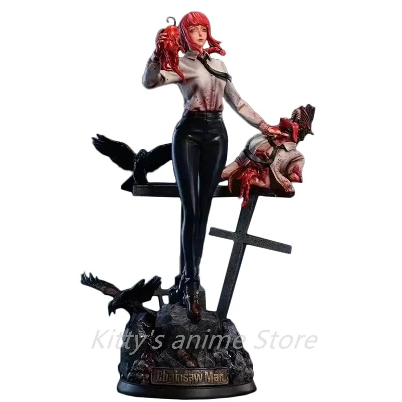 

34cm Chainsaw Man Makima Anime Girl Figure Gk Chainsaw Man Denji Action Figurine Collectible Decorative Model Doll Toy