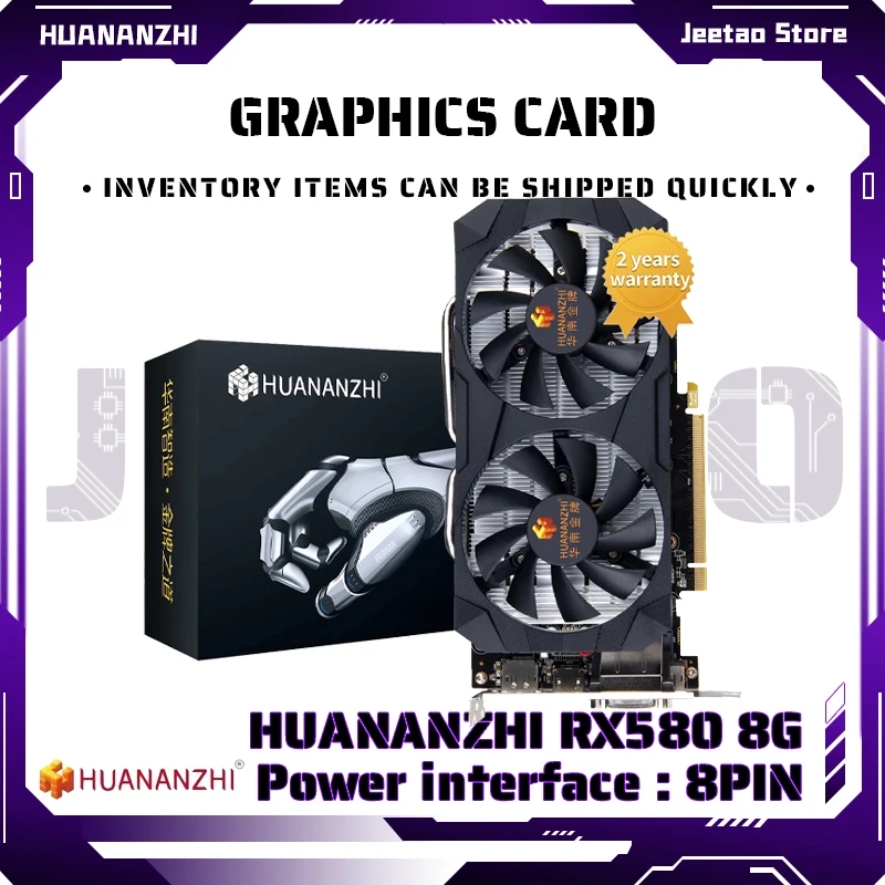 HUANANZHI RX580 8G 2048SP Brand New Original Graphics Cards GDDR5 256Bit HDMI-Compatible DP DVI GPU RX580 8G Video Card
HUANANZHI RX580 8G 2048SP Brand New Original Graphics Cards GDDR5 256Bit HDMI-Compatible DP DVI GPU RX580 8G Video Card