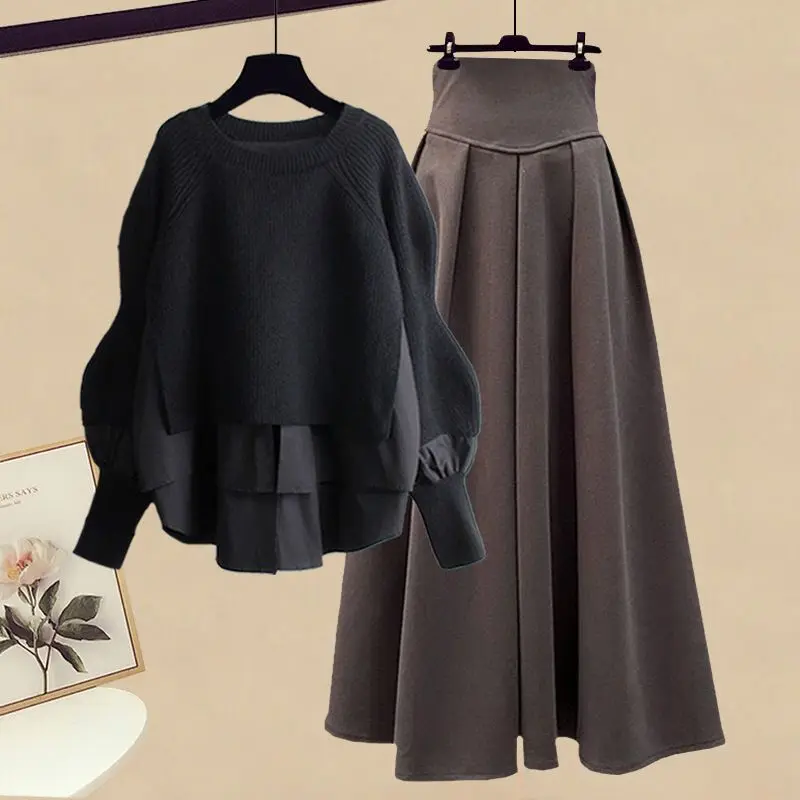 New Autumn Fashion Matching Set Knitted Sweater + High Waist Mid Length Skirt Ladies Suit Korean Two Piece Set
New Autumn Fashion Matching Set Knitted Sweater + High Waist Mid Length Skirt Ladies Suit Korean Two Piece Set