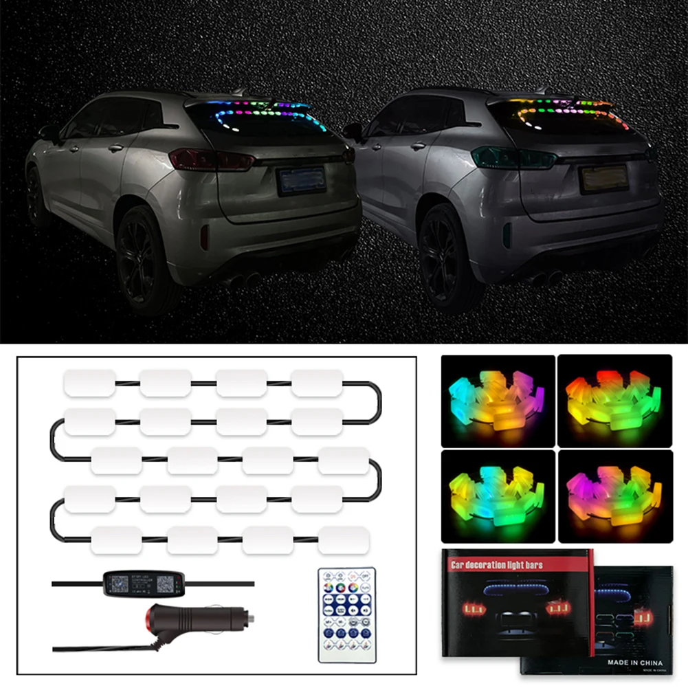 

RGB автомобильное неоновое освещение с дистанционным управлением через приложение, беспроводное заднее освещение Windo, атмосферное освещени...