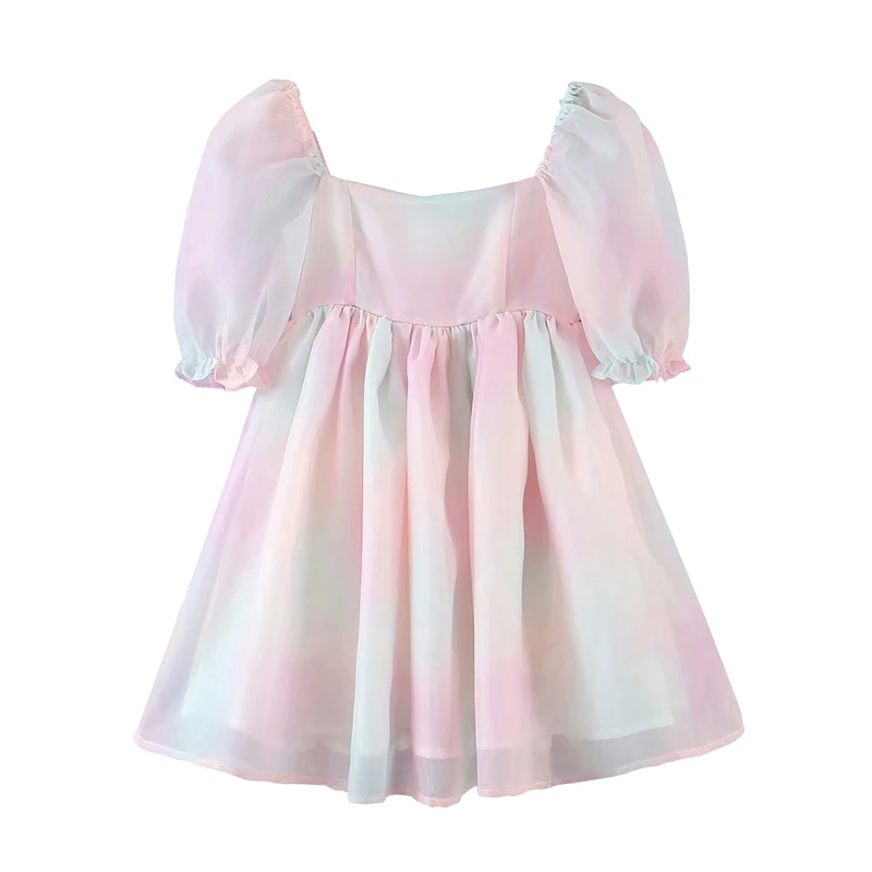 WJJDFC Sweet Women Multicolor Tie Dye Princess Party Dresses Sexy Square Neck Puff Sleeve Organza Dress Summer Short Vestido
WJJDFC Sweet Women Multicolor Tie Dye Princess Party Dresses Sexy Square Neck Puff Sleeve Organza Dress Summer Short Vestido