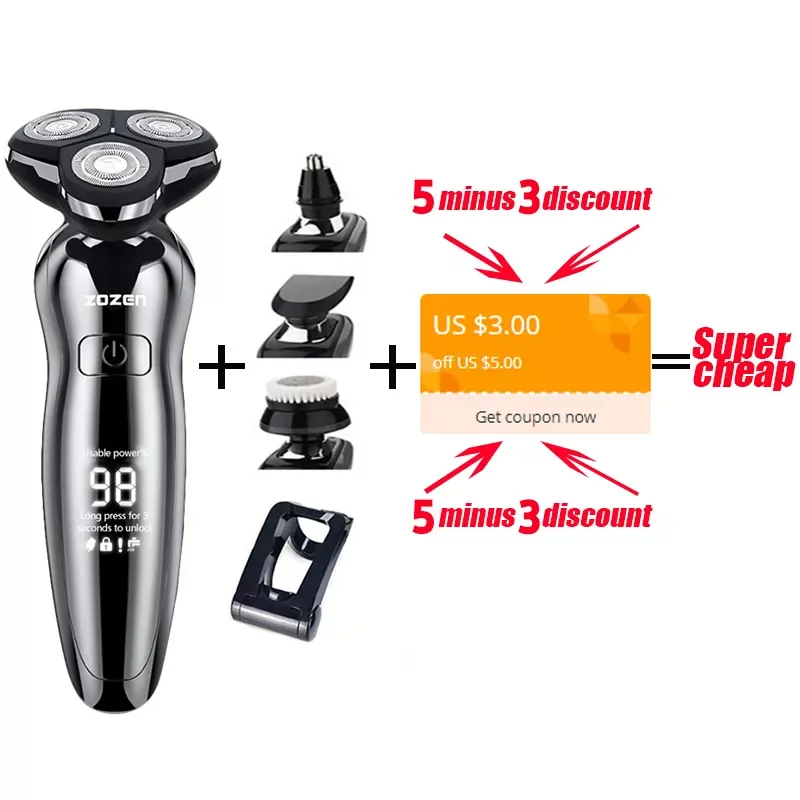 Electric Shaver For Men 4D Electric Beard Trimmer Rechargeable Professional Hair Trimmer Hair Cutter Adult Razor For Mens
Electric Shaver For Men 4D Electric Beard Trimmer Rechargeable Professional Hair Trimmer Hair Cutter Adult Razor For Mens
